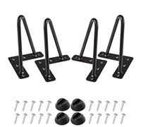 MSOBAIW Pieds en épingle à Cheveux 15.24cm, Jambes de Table en métal Lourd pour Armoire, Table de Chevet, Pieds de Meubles, 3/8" Dia SatinTwo-Rod Iron Wire Legs for DIY Furniture