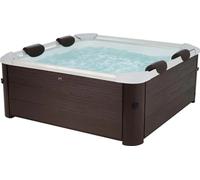 MSpa PureHaven Spa gonflable 160x160x65cm pour 6 personnes 120 jets de massage Chauffage Commande App Boîtier de contrôle Désinfection Auto-nettoyant Marron