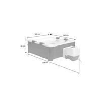 MSPA - Spa rigide 6 places carré beige hydromassages 4 coussins OSLO AMBER