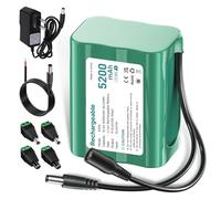 Mspalocell 12.6V Lithium ION Battery 5200mAh, Petite Batterie 12V avec Chargeur et Adaptateur connecteur et Ligne Connexion pour Soundboks, Dab Radio, Bight Lighting, Headlights, StagePiano, Sonar