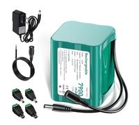 Mspalocell 12V Batterie 7900mAh Dab Radio Batterie au Lithium 12,6 V avec Chargeur et Adaptateur connecteur et Ligne Connexion, pour Soundboks, phares arrière, éclairage de vélo, scénario, Sonar