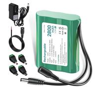 Mspalocell 12V Batterie Lithium Dab Radio 12.6V 2800mAh Batterie avec Chargeur et Adaptateur de connecteur et Ligne de Connexion, pour Soundboks, phares arrière, éclairage à vélos, scénique, Sonar