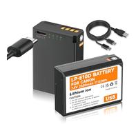 Mspalocell 2 pièces LP-E10 Batterie USB 2300 mAh avec Chargement USB Type-C, Compatible avec Canon EOS 1100D 1200D 1300D 2000D Rebel T3 T5 T6 Kiss X50 X70 L10 Batterie de Remplacement