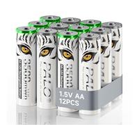 Mspalocell Batterie AA al litio ricaricabili 1,5 V 3500 mWh, Batterie AA a ricarica rapida Tiger Print, autoscarica Bassa Con spia di ricarica, Ciclo 1500+, 12 Batterie Con scatola batteria