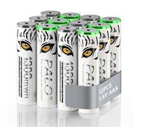 Mspalocell Batterie litio AAA ricaricabili 1,5 V 1300 mWh, Batterie AAA a ricarica rapida Con Stampa Tigre, Bassa autoscarica Con spia ricarica, Ciclo 1500+, batteria 12 pezzi Con scatola batteria