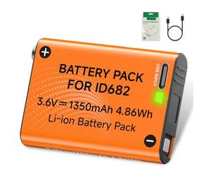Mspalocell Batterie Remplacement 3,6 V 1350 mAh pour Petzl Core E99ACA, Batterie USB-C pour Les Core Séries ID682, Tikkina/Tikkid/Tikka/Zipka/Actik/Tactikka/Iko, 1 Pièce