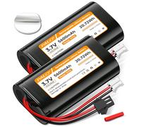 Mspalocell Lot de 2 batteries au lithium 3,7 V 5600 mAh, PH2.0/2P & SM-2P pour véhicules télécommandés, caméras solaires sans fil, appareils Bluetooth, éclairage, amplificateurs audio, petits