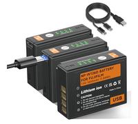 Mspalocell Lot de 3 batteries NP-W126 USB-C 1600 mAh, NP-W126S avec type C, pour Fuji X-T100, X-T200, X100F, X100V, X-S10, X-A5, X-A10, X-E3, X-E4, X-Pro2, X-Pro3, X-T1, X-T2, X-T2, X-T2, X-T2, X-T2