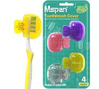 Mspan Couvercle de tête de brosse à dents : Clip de protection pour brosse à dents compatible avec Oral-B Philips Colgate AquaSonic - Étui de voyage en plastique - Lot de 4