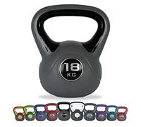 Msports Kettlebell de 2 à 20 kg avec poster d'exercice, 18 kg - Noir