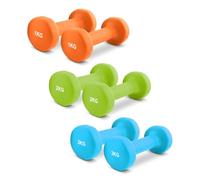 MSPORTS Lot d'haltères courts de qualité supérieure de 0,5 à 5 kg avec poster d'exercices et application d'entraînement - Équipement de gymnastique | Set d'haltères (1 kg + 2 kg + 3 kg)