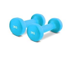 Msports Paire d'haltères courts en néoprène, 0,5-5 kg, 3 kg - Blau