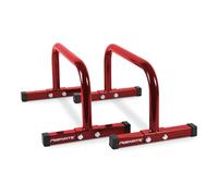 MSPORTS - Parallettes de fitness professionnels - L x l x H :60 x 35 x 29 cm - Composés de barres ou poignées de poussée - Petite taille -, rouge
