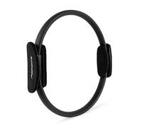 MSPORTS Pilates Ring Premium - Anneau de résistance pour Pilates, yoga et entraînement de tout le corps - Anneau tonifiant avec poignées pour le cœur, les jambes et l'étirement - Noir