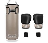 MSPORTS Punch Bag Set Premium 80 × 30 cm - Sac de frappe 25 kg + gants de boxe & bandages - Entraînement de boxe, kickboxing et fitness à la maison ou en studio
