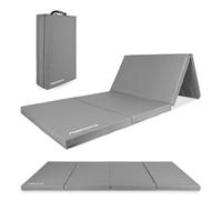 MSPORTS Tapis de gymnastique pliable de qualité supérieure - 190 x 80 x 5 cm - Tapis de gymnastique - Tapis de sport pour la maison, les enfants et les adultes (gris, 190 x 80 x 5 cm)