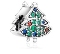 MSPOVOF Breloque arbre de Noël en argent sterling S925 pour bracelets et colliers pour Noël, famille, anniversaire, femme