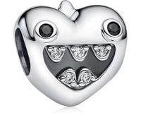 MSPOVOF Breloque en forme de cœur Mom's Little Monsters pour bracelets et colliers en argent sterling 925 pour femme