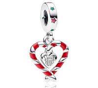 MSPOVOF Pendentif canne à sucre charms 925 bracelets en argent sterling pendentif 5A Cubic Zirconia Noël anniversaire cadeau pour les femmes