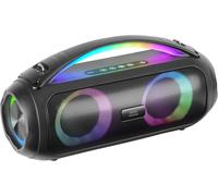 Mspulse 50W Rms Portable Bluetooth Speaker With Rgb Lighting, 2 Active 93Mm Speakers + 2 Ultra-Low Passives, Hands-Free, Usb/Microsd/Aux/Fm, Handle And Strap, Black