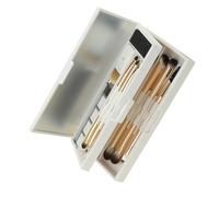 MSQ Lot de 7 pinceaux de maquillage professionnels à double extrémité - 1 pièce - Ultra fins - Pinceaux de maquillage - Éponge de nettoyage - Avec miroir de maquillage