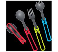 MSR - Folding Utensils 4-Pack - red / grey - Accessoires de cuisine - Cuillères et fourchettes