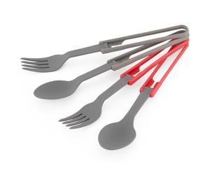 MSR - Folding Utensils 4-Pack - Set de couverts - 20 x 4 x 1 cm - red / gray