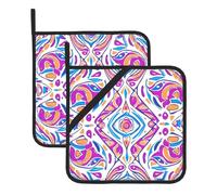 MSRHIUEF Continuation of Flowers Lot de 2 tapis isolants carrés pour enlever le couvercle de cuisine, fours à micro-ondes, fours, avec corde de suspension latérale