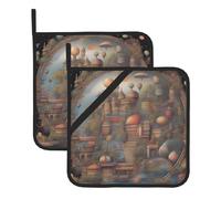 MSRHIUEF Dream Maker Picture Lot de 2 tapis isolants carrés pour enlever les couvercles de cuisine, fours à micro-ondes, fours avec corde de suspension latérale