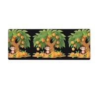 MSRHIUEF Little Monkey Enjoying Tapis de souris extra large Motif pêche 30,5 x 80 cm pour l'apprentissage des jeux au bureau