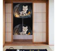 MSRHIUEF Lot de 2 rideaux imprimés de loup dans la grotte, 86,4 x 142,2 cm, pour portes, fenêtres, séparation de pièce, protection de l'intimité, protection contre la lumière du soleil, le vent, la