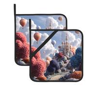 MSRHIUEF Lot de 2 tapis isolants carrés colorés pour enlever les couvercles de cuisine, fours à micro-ondes, fours, avec corde de suspension latérale