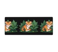 MSRHIUEF Tapis de souris extra large avec motif « A Cute Little Tiger is Hiding in The Bushes » - 30,5 x 80 cm - Pour l'apprentissage des jeux au bureau