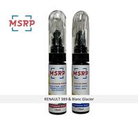 MSRP FRANCE - Kit stylos retouche peinture voiture pour RENAULT 389 & Blanc Glacier - Atténuer rayures ou éclats de peinture