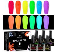 MSRUIOO Vernis à ongles gel phosphorescent, 6 couleurs fluorescentes fluorescentes couleurs vives rose vif, jaune, violet, effet phosphorescent, vernis gel UV Soak Off pour décoration d'ongles à faire