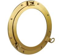 MSSI Cadre de fenêtre hublot en laiton, trou de port rond, finition or, 50,8 cm