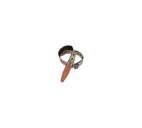 MSSN80-TAN - Sangle jacquard embout cuir - Tan