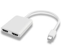 Mst Adaptateur Mini Displayport 1.2 Vers 2X Hdmi 2.0, Extension + Miroir + 2 Écrans Divers, Vidéo 4K@30Hz 2160P, Full Hd 1080P 60Hz, Blanc[Z1246]