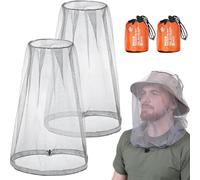 MsTeco 2 Pièces Moustiquaire de Tete Réutilisable Filet Anti Insecte Respirant Ajustable Moustiquaire Tete Convient aux Amateurs de Plein air Grimpeurs Pêcheurs Apiculteurs (Gris)