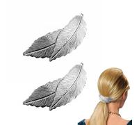MsTeco 2 Pièces Pinces à Cheveux, Barrettes à Pinces à Cheveux Vintage Leaf, Forme de Feuille Barrettes à Cheveux, Design en Métal Minimaliste Cheveux,Barrettes pour Fille Accessoires(Argent)