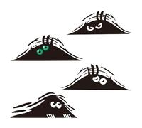 MsTeco 4 Pièces Monstre Voyeur Sticker,Drôle Peeking Monster Yeux Autocollant Monster Autocollant Voiture Humour Couvercle Toilette Stickers pour Pare-Chocs Fenêtre Voiture