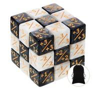 MsTeco Compteurs de Dés, 24 Pièces Dés de Jeton Dés D6 Dés de Fidélité de Cube avec 1 Sacs de Rangement Compatible avec MTG, CCG, Accessoire de Jeu de Cartes