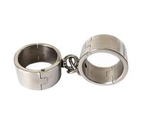 MSTMAZZ 1 Paire D'environ 900 g de Menottes Lourdes en Acier Inoxydable, Menottes de Poignet Verrouillables de 4 cm de Haut, Contraintes Fétichistes D'esclave, Jouet Sexuel BDSM pour Couples