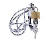 MSTMAZZ Dispositif de Chasteté en Métal SM Ceinture de Chasteté pour Hommes Esclave Bondage Cage de Chasteté Anneau de Verrouillage Cage à Pénis Anneaux de Pénis en Acier Inoxydable,44mm