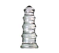 MSTMAZZ Énorme Gode Anal Transparent, Extenseur D'Anus, Spirale en Verre de Cristal, Plug Anal Gay, Grandes Perles Anales en Verre, Plug Anal pour Hommes et Femmes, Masseur de Prostate, Transparent