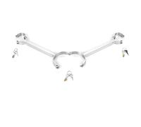 MSTMAZZ Nouveau SystèMe de Retenue de Collier de Bondage BDSM en MéTal en Acier Inoxydable avec Menottes/Menottes SM Barre D'éCartement Contraintes ExtrêMes Jeu Adulte, Argent,Männlich