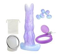 MSTMAZZ Ovipositeur Gonflable Plug Anal Flux d'air Push Creux Plug Anal Oeuf Silicone Fantasy Monster Gode G-Spot Stimulateur de Prostate Sexe Extrême Pose d'Oeufs Adulte Anus Sex Toy, Noir, Kit