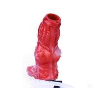 MSTMAZZ Silicone Réaliste Squirt Gode Animal Chien Pénis Manches Pénis Manches avec Sperme Squirt Fonction Agrandissement du Pénis Pénis Manches Gros Noeud Épais Extender Sex Toy pour Hommes