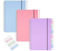 MSTONAL Lot de 3 carnets à spirales, format A5, carrés, 14,7 x 21,1 cm, papier carré 100 g/m² 5 x 5 mm, 80 feuilles/160 pages, carnets à spirales pour écrire, carnet de croquis