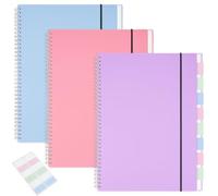 MSTONAL Lot de 3 grands carnets à spirales, 21,6 x 27,9 cm, 100 g/m², 7 mm, 80 feuilles/160 pages, carnet ligné pour l'école, le bureau, les croquis